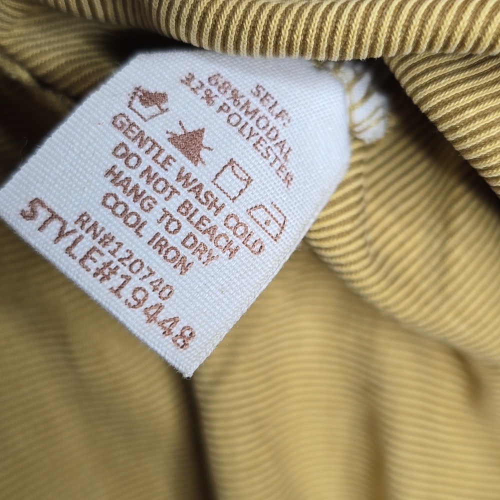 Mystree Mustard Yellow Ruched Lettuce Edge NWT - Picture 6 of 7